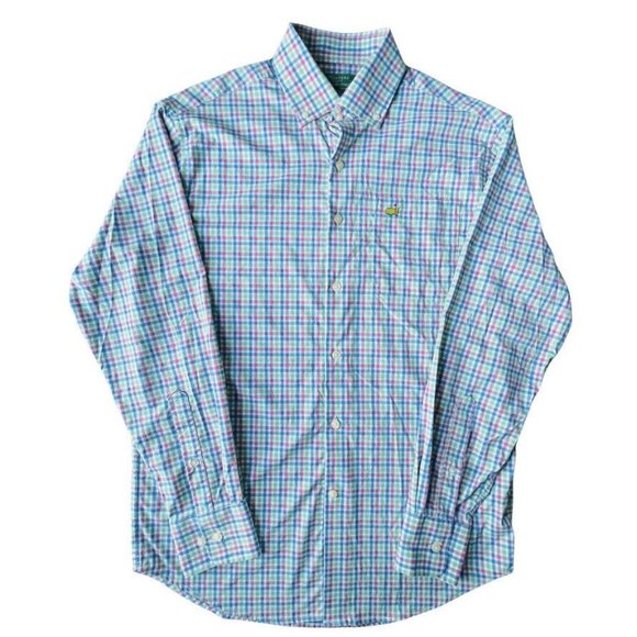NWOT Peter Millar Masters LS Button Down Shirt Augusta National Plaid Medium Men
